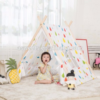 Hot Selling Foldable Diy 100% Cotton Canvas Diy X Frame Teepee Tent Kids Teepee Play House