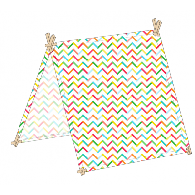 Fire Retardant X Frame Outdoor Pet Panner Tent Rainbow Chevron