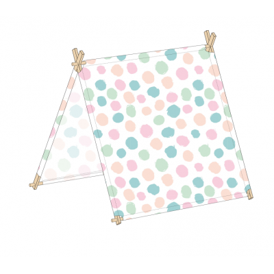 Fire Retardant X Frame Outdoor Pet Panner Tent Rainbow Dots